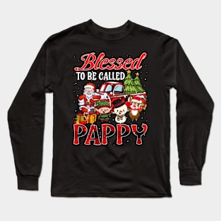 Blessed To Be Called Pappy Christmas Buffalo Plaid Truck Long Sleeve T-Shirt